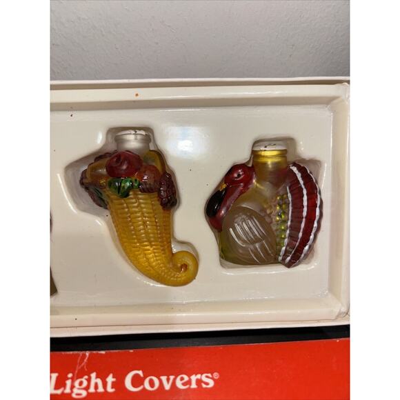 VTG Old World Christmas Thanksgiving Light Covers Set of 6 w/Box New Pilgrims - Picture 5 of 15